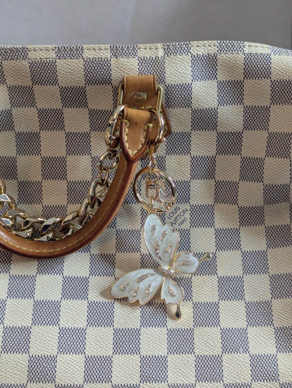 Off Park Crystal Butterfly Keychain or Bag Charm - Gold Tone, Bling - Picture 3 of 5